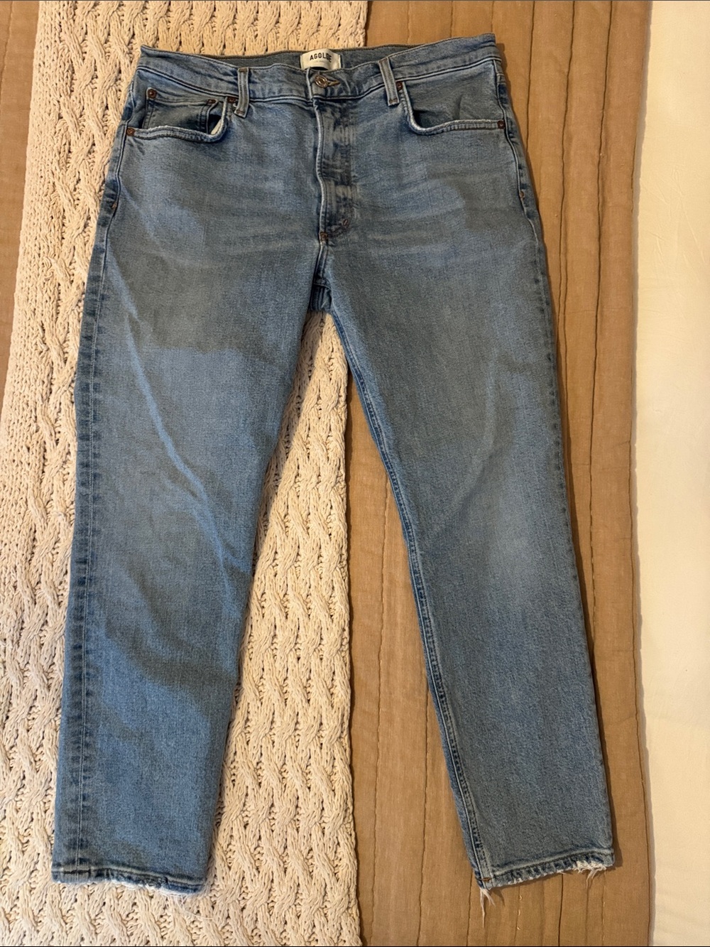 Agolde Women's Ankle Cropped Jeans in Light Blue